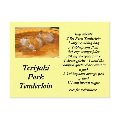 Teriyaki Pork Tenderloin postcard