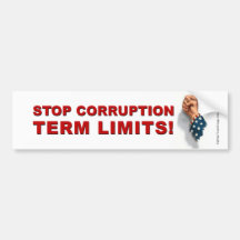 Term Limits, Stop Corruption - Bumper Bumper Stickers