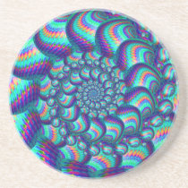 Terquoise Blue Balls Fractal Pattern Coaster