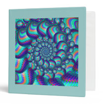 Terquoise Blue Balls Fractal Pattern Print Binders