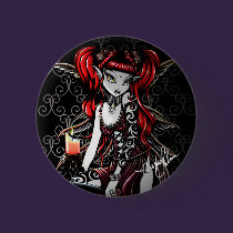 "Terra" Candle Light Tattoo Fairy Pinback Button buttons