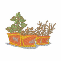 Terra Cotta Pots with Herbs embroidered shirts by ZazzleEmbroidery Terra Cotta Pots with Herbs embroidered shirts