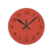 Terra Cotta Red Earth Tone Kitchen Wall Clock at Zazzle