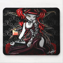 fire, fairy, faery, fae, faerie, fairies, gothic, tattoo, goth, fantasy, art, myka, jelina, terra, fine art, Mouse pad with custom graphic design