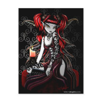 Terra Darkness Fire Fairy Postcard by mykajelina Terra Darkness Fire Fairy Postcard