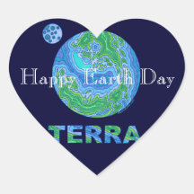 Terra Earth Art Happy Earth Day Stickers