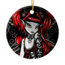 terra, gothic, fairy, faery, faerie, fae, fantasy, tribal, tattoo, fire, art, myka, jelina, big, eyed, mika, faeries, Ornament with custom graphic design