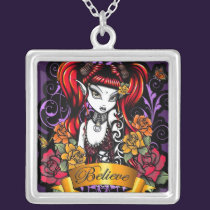 "Terra Rose" Gothic Tattoo Believe Fairy Necklace