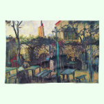 Terrace  Cafe on Montmartre Vincent Van Gogh kitchen towels