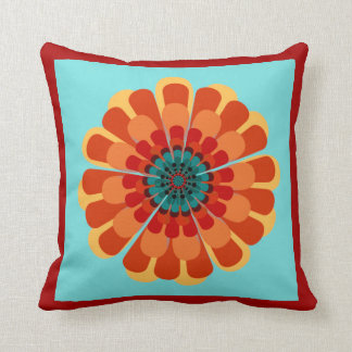 teal terracotta orange throw border pillow flower pillows peach turquoise decorative