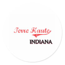 Terre Haute Indiana City Classic Round Stickers