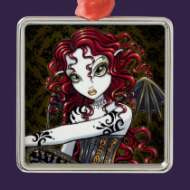 "Terri" Gothic Red Rose Fairy Fantasy Ornament