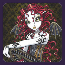 "Terri" Gothic Red Rose Fairy Fantasy Stickers stickers