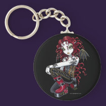 "Terri" Gothic Red Rose Tattoo Fairy Art Keychain keychains
