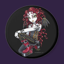 "Terri" Gothic Red Rose Tattoo Fairy Art Magnet