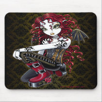 "Terri" Gothic Red Rose Tattoo Fairy Art Mousepad mousepads