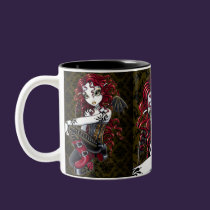 "Terri" Gothic Red Rose Tattoo Fairy Art Mug