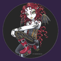 "Terri" Gothic Red Rose Tattoo Fairy Art Stickers stickers