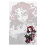 "Terri" Gothic Red Rose Tattoo Fairy Stationery