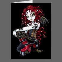 "Terri" Red Tattoo Faerie Card