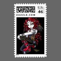 Terri Red Tattooed Faerie Postage postage