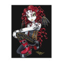 Terri Red Tattooed Faerie Postcard by mykajelina Terri Red Tattooed Faerie Postcard