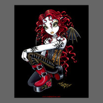 Terri Red Tattooed Faerie Poster posters