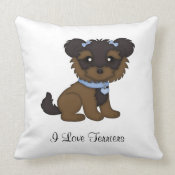 Terrier Pup (Boy) throwpillow