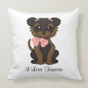 Terrier Pup (Girl) throwpillow