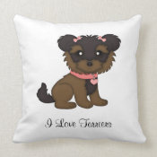 Terrier Pup (Girl) throwpillow
