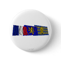 Territoire de Belfort, Franche-Comté & France flag Pinback Buttons
