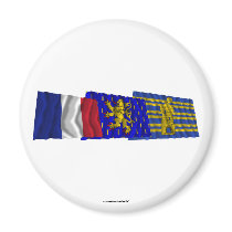 Territoire de Belfort, Franche-Comté & France flag Magnet