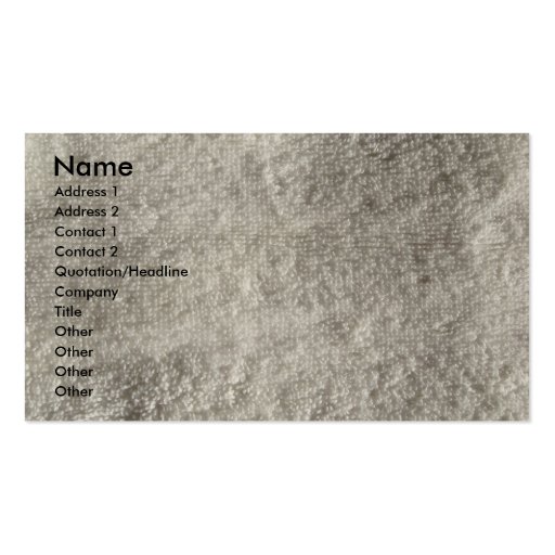 Terry Cloth Towel Business Card (front side)