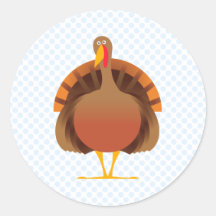 Terry Turkey Round Stickers