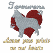 Tervurens Leave Paw Prints Embroidered Shirt