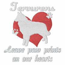 Tervurens Leave Paw Prints Embroidered T-Shirt