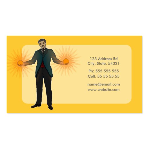 Tesla, business card template (back side)