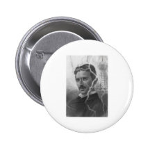 Tesla, The Lightning Man Button
