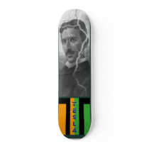 Tesla, The Lightning Man skateboards by iluvtshirts Tesla, The Lightning Man skateboards