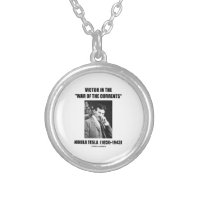 Tesla Victor In The War Of The Currents Physics Round Pendant Necklace