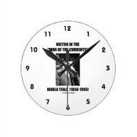 Tesla Victor In The War Of The Currents Physics Round Wall Clocks
