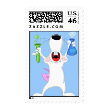Test Tube Lab Rat Postage Stamp