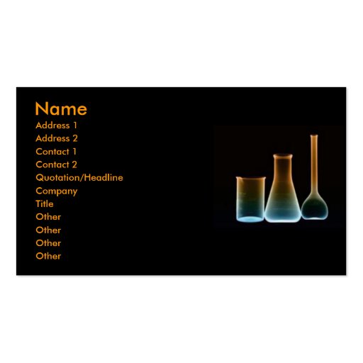 Test Tubes Profile Card Business Card Template (front side)