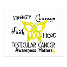 Testicular Cancer Celtic Butterfly 3 Postcards