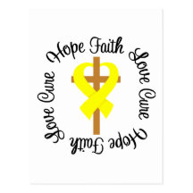 Testicular Cancer Faith Hope Love Cross Postcard