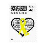 Testicular Cancer Heart Ribbon Collage Stamps