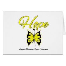 Testicular Cancer Hope Butterfly Ribbon Card