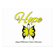 Testicular Cancer Hope Butterfly Ribbon Postcards