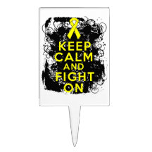 Testicular Cancer Keep Calm and Fight On Rectangle Cake Pick