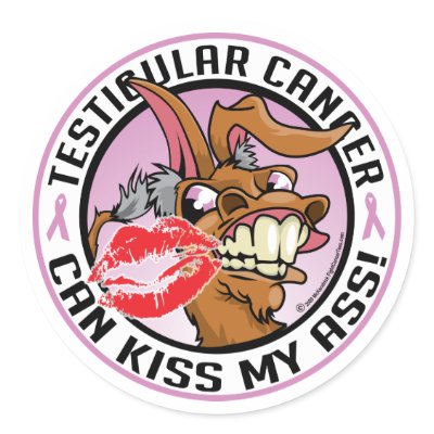 Testicular Cancer Kiss My Ass Sticker